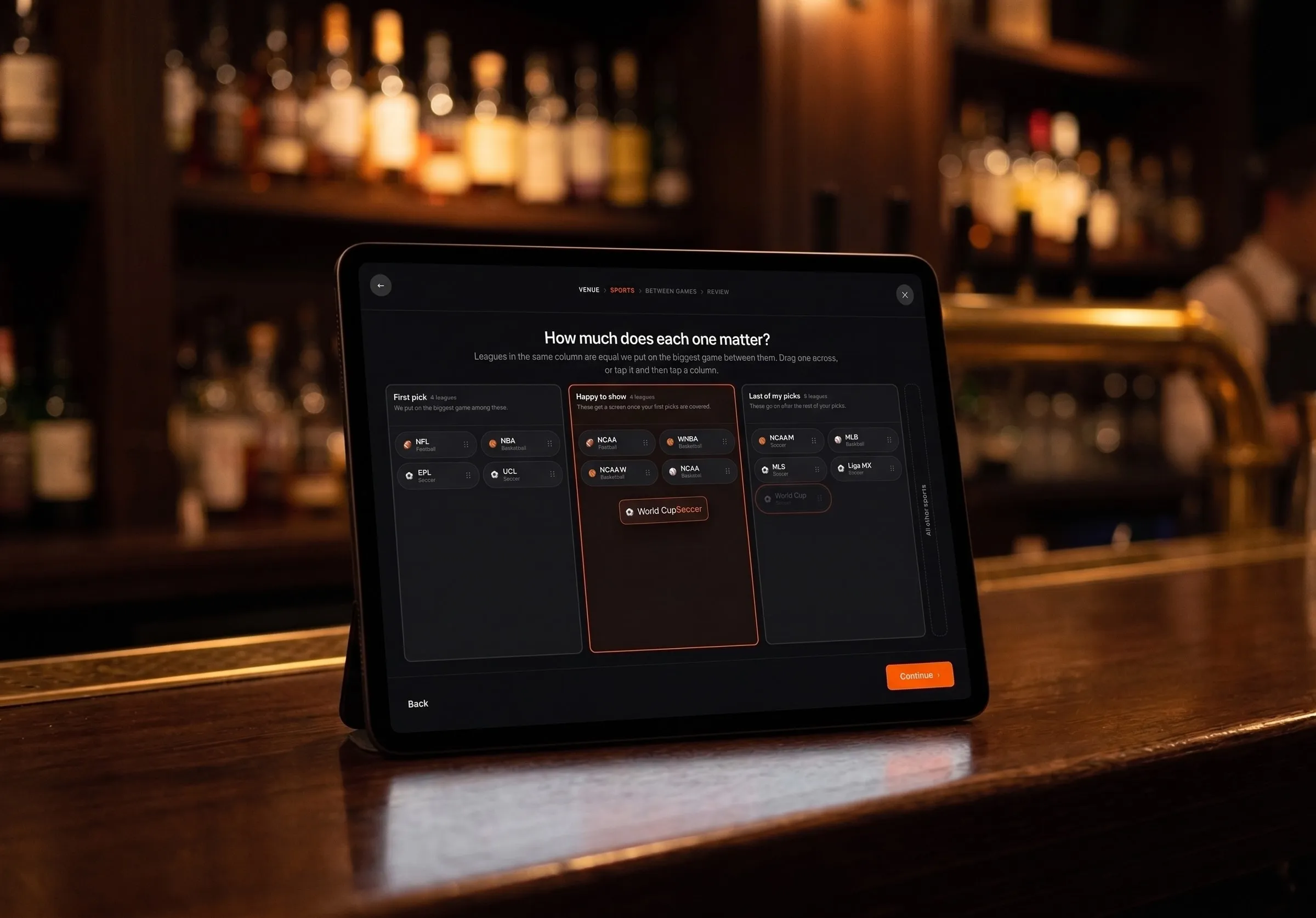 Bar top
