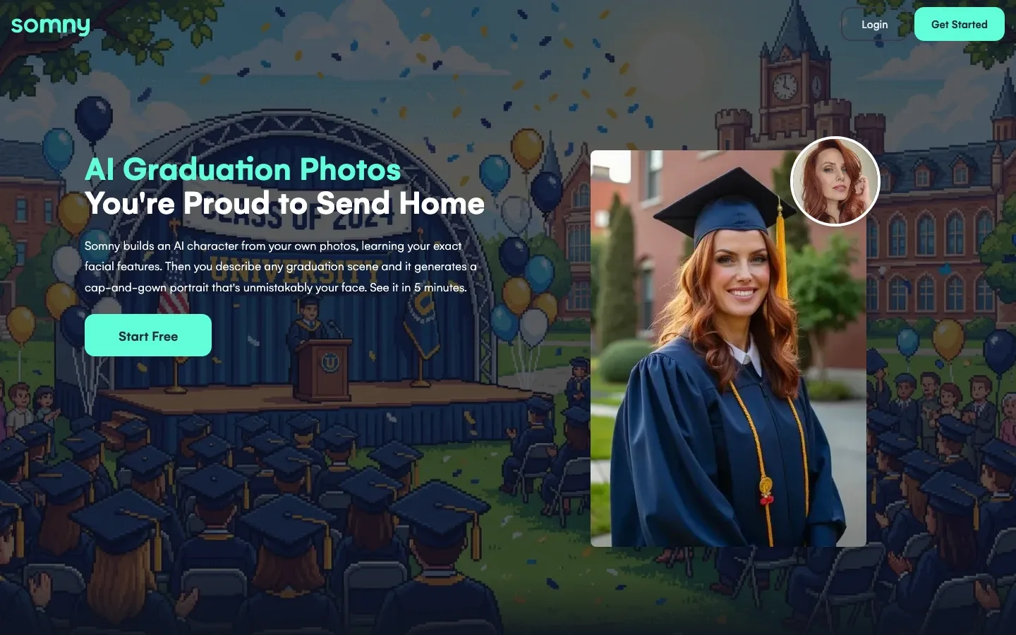 The live graduation photos page.