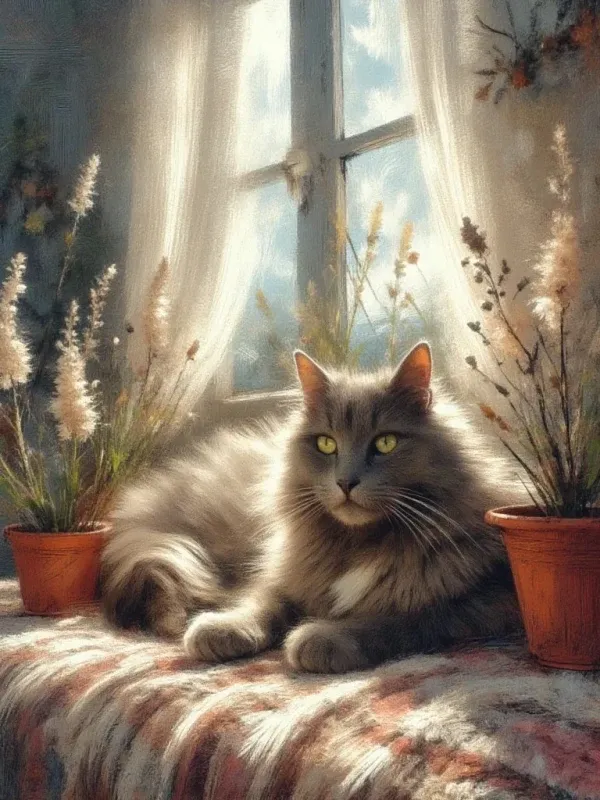 A portrait in the brushed light style, soft painterly edges and diffused daylight.